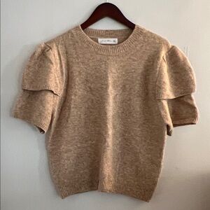Women's short sleeve Tan Sweater